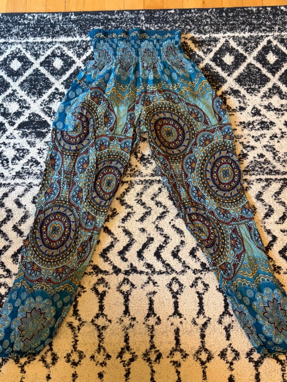 Mandala Harem Pants Blue Green Size S Hippie Bohemian Yoga Festival Summer
